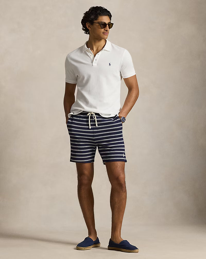 6-Inch Striped Pointelle-Ribbed Short