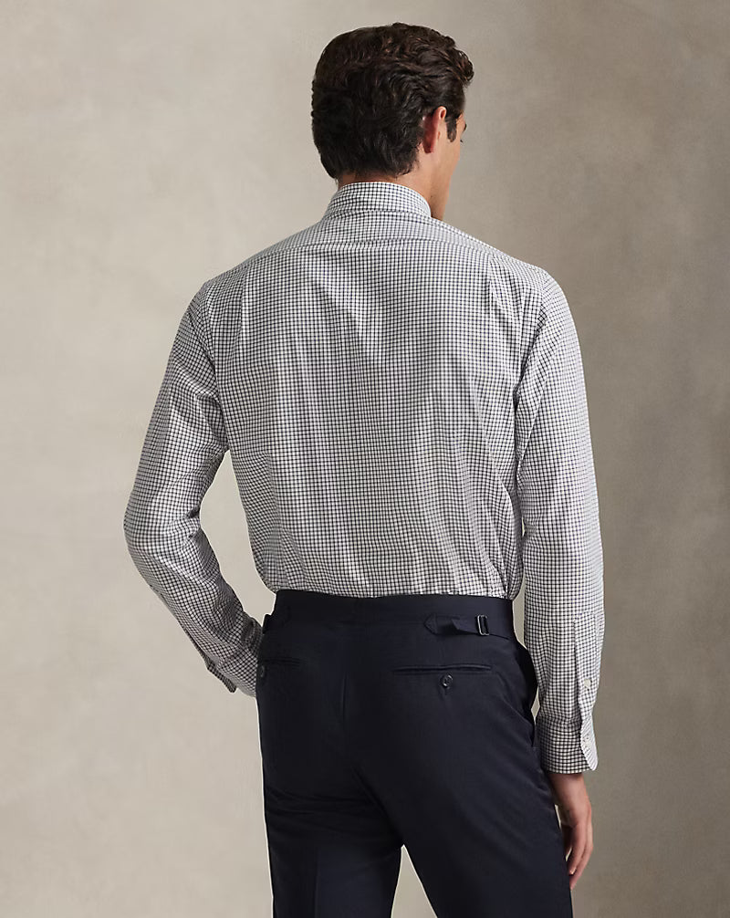 Classic Fit Plaid Stretch Poplin Shirt