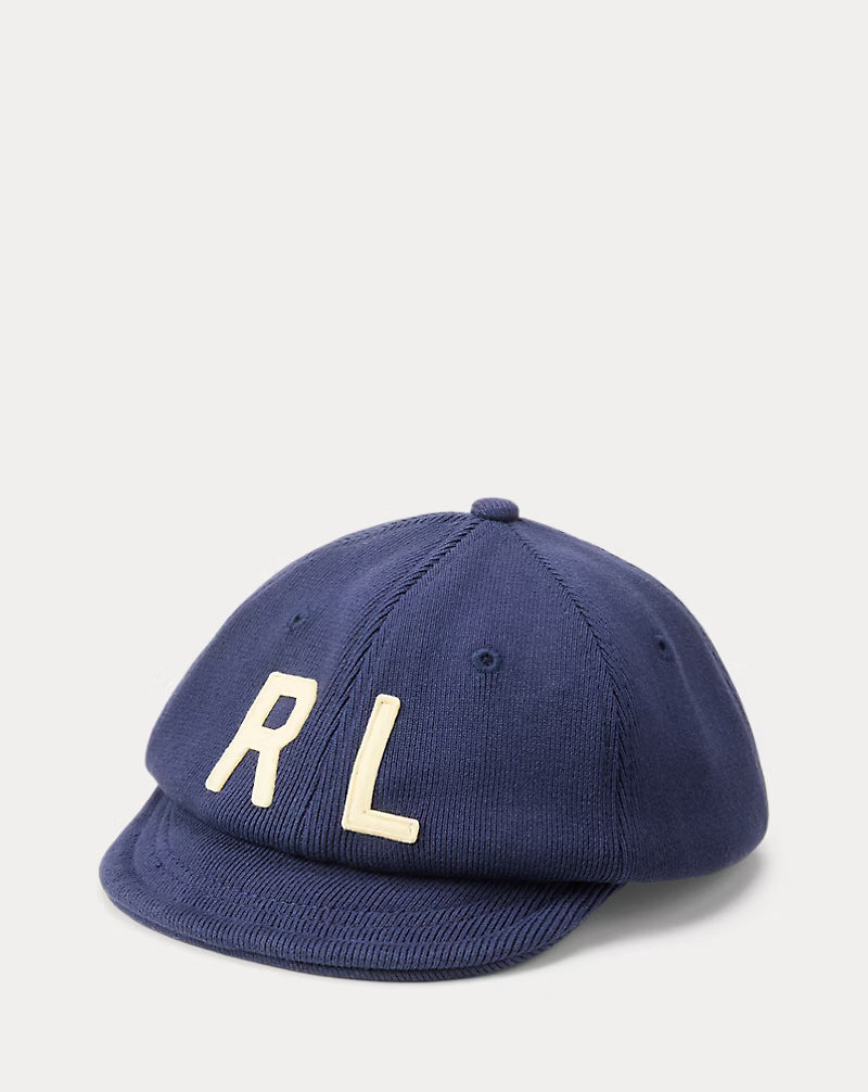 Rib-Knit Cotton Letter Cap
