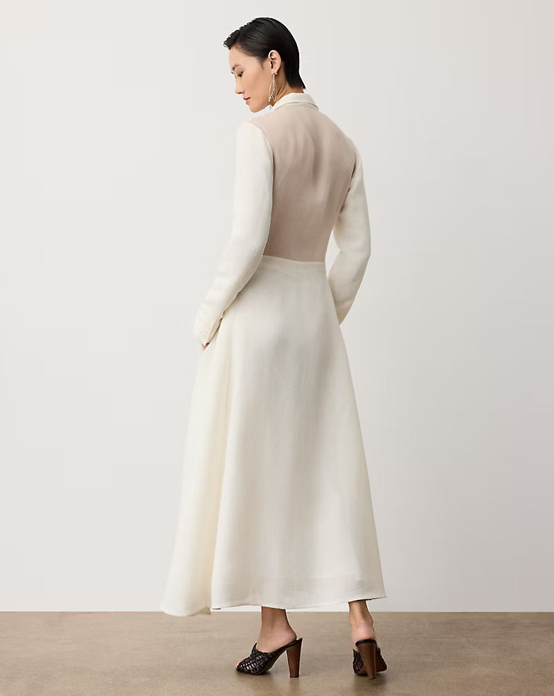 Reema Silk-Blend Giro Inglese Day Dress