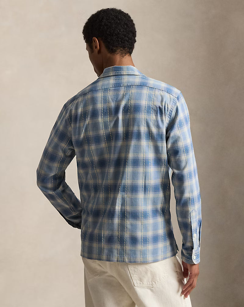 Classic Fit Plaid Camp Shirt