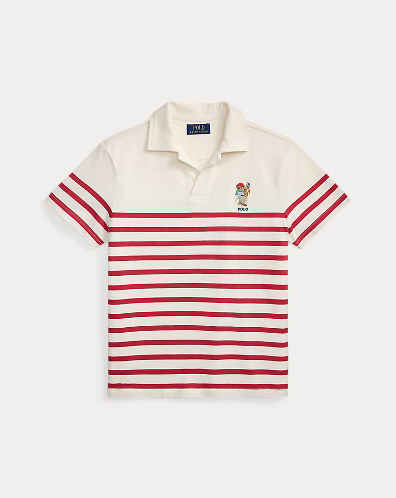 Polo Bear Striped Cotton Polo Shirt