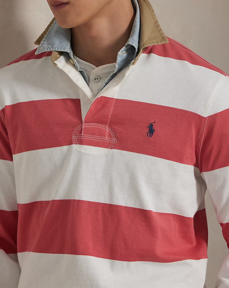 Classic Fit Khaki-Collar Rugby Shirt