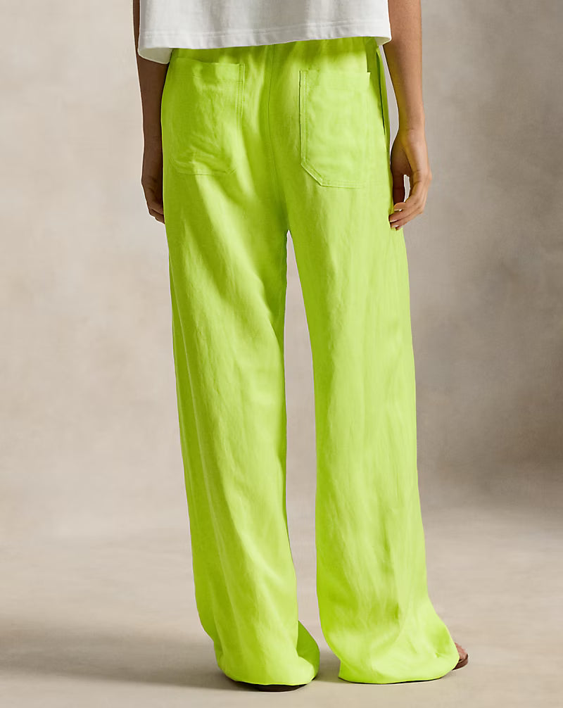 Twill Drawstring Wide-Leg Pant