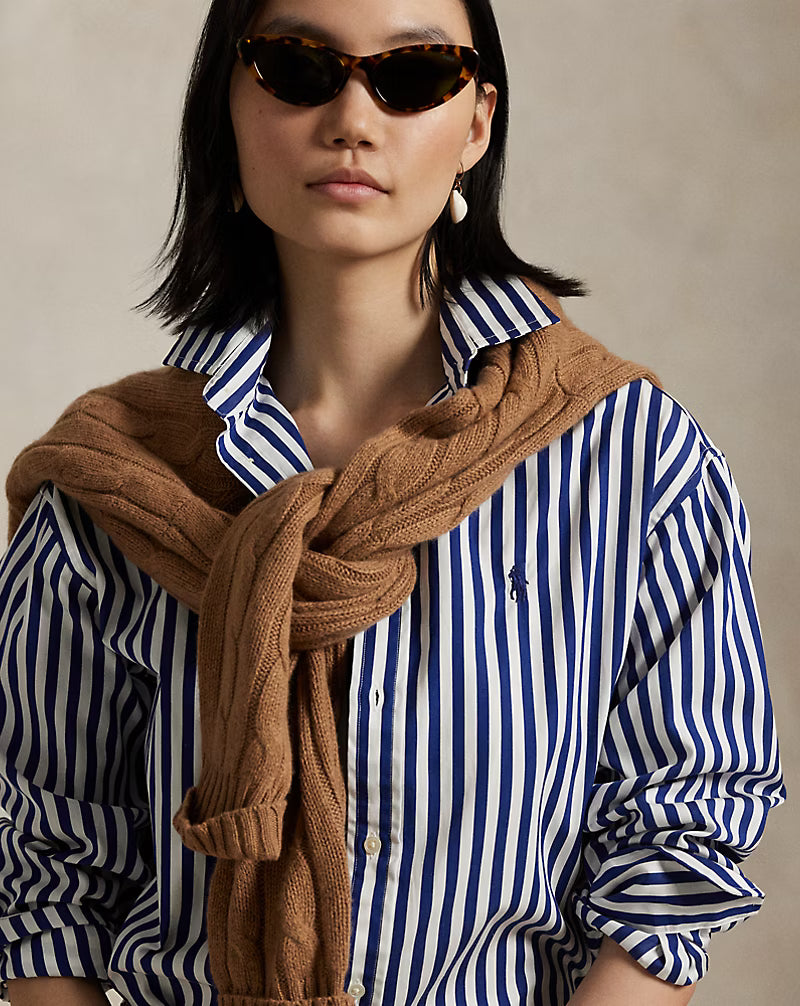 Relaxed Fit Striped Cotton Shirt