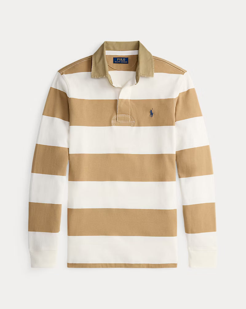 Classic Fit Khaki-Collar Rugby Shirt