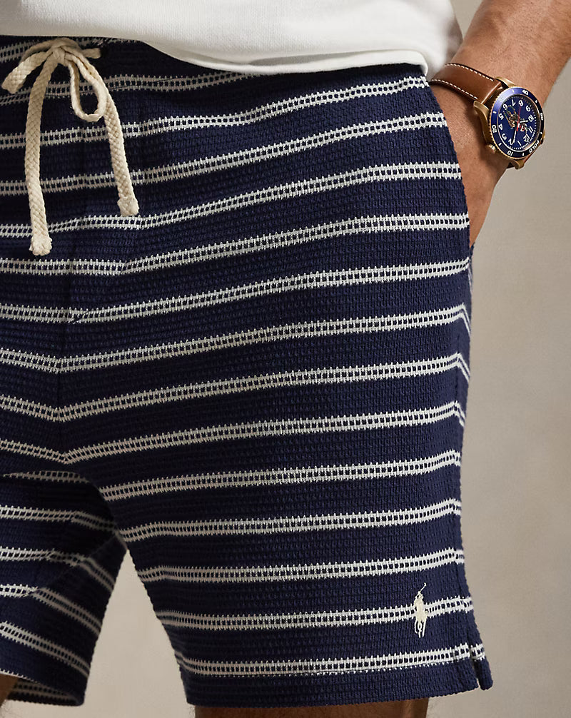 6-Inch Striped Pointelle-Ribbed Short