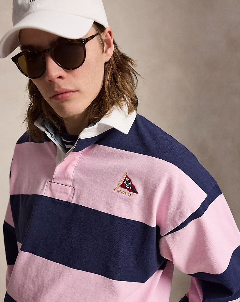 Big Fit Striped Jersey Rugby Shirt
