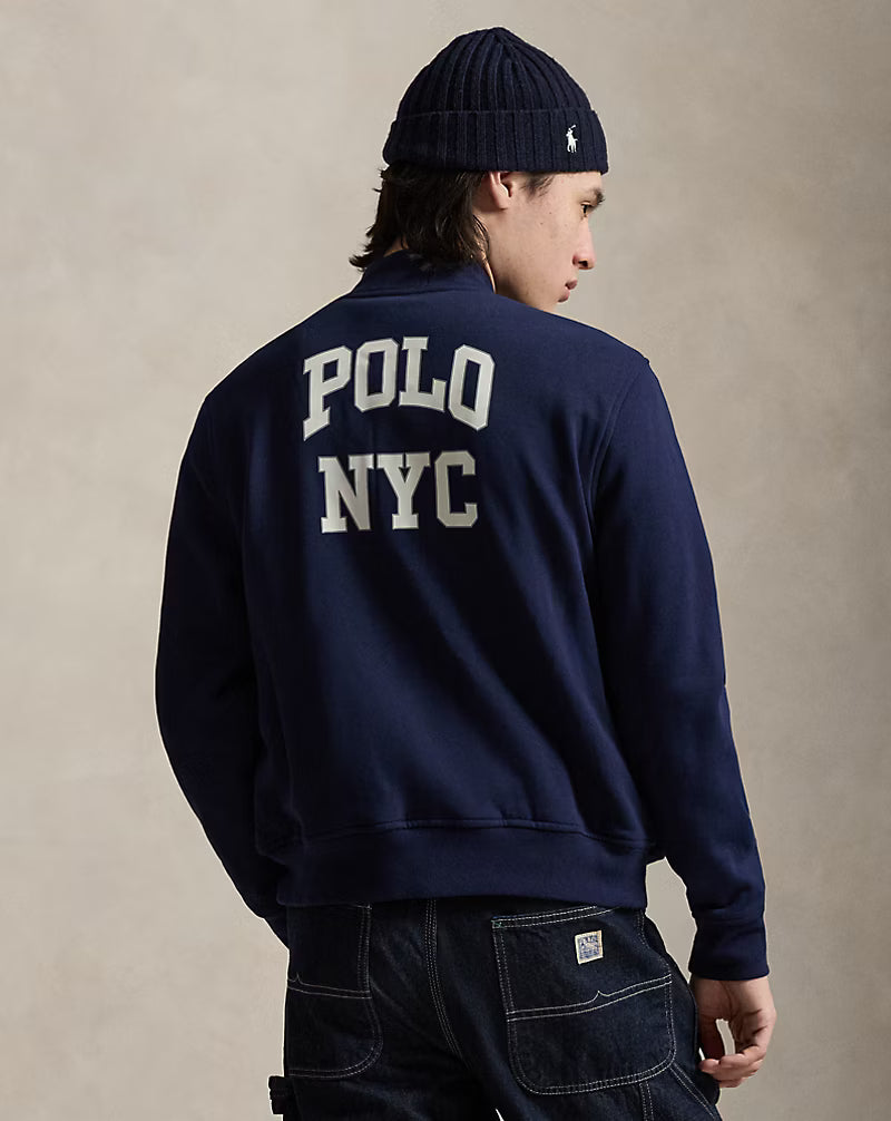 Logo Fleece Baseball Jacket