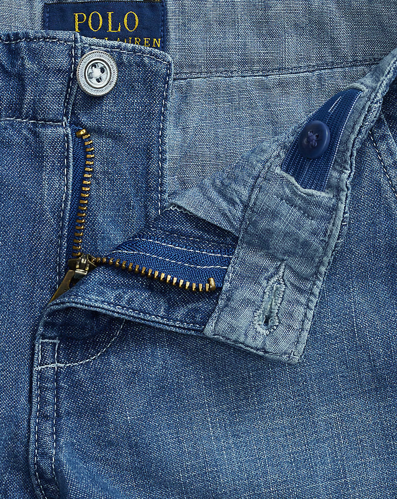 Indigo Cotton Denim Short