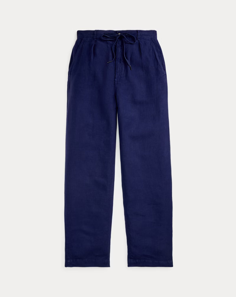 Lateef Relaxed Fit Pleated Linen Pant
