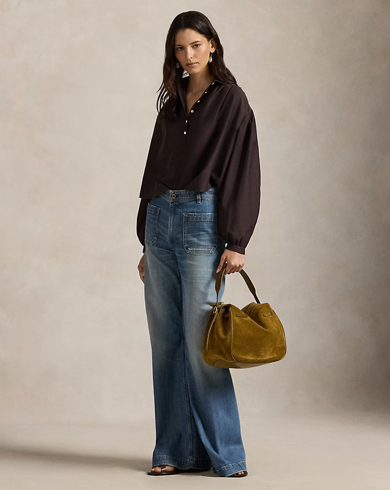 Pleated Cotton-Silk Blouse
