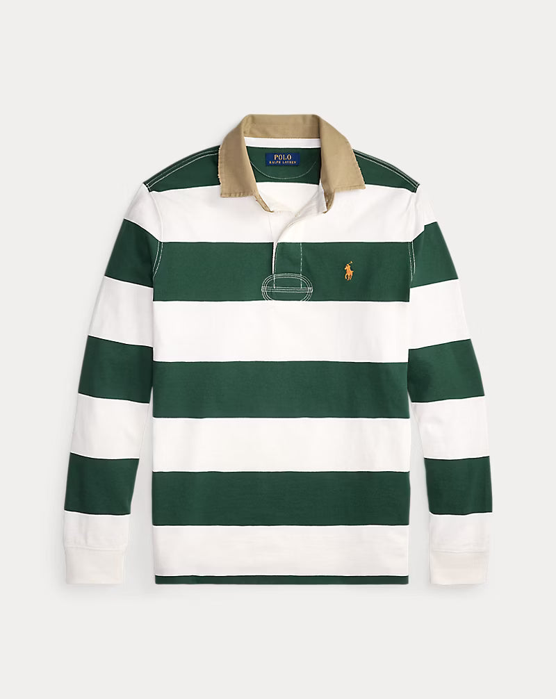 Classic Fit Khaki-Collar Rugby Shirt