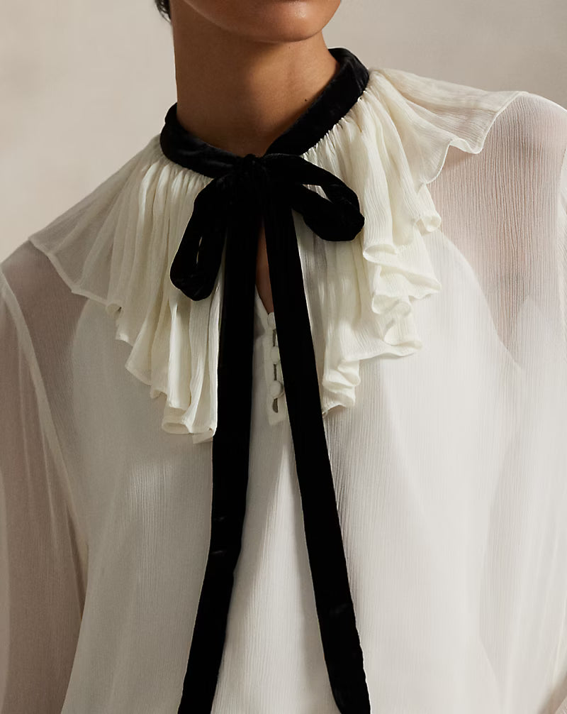 Tie-Neck Georgette Shirt