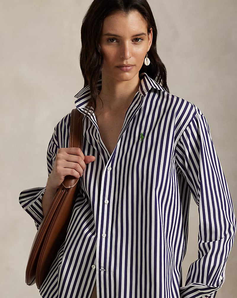 Relaxed Fit Striped Cotton Shirt