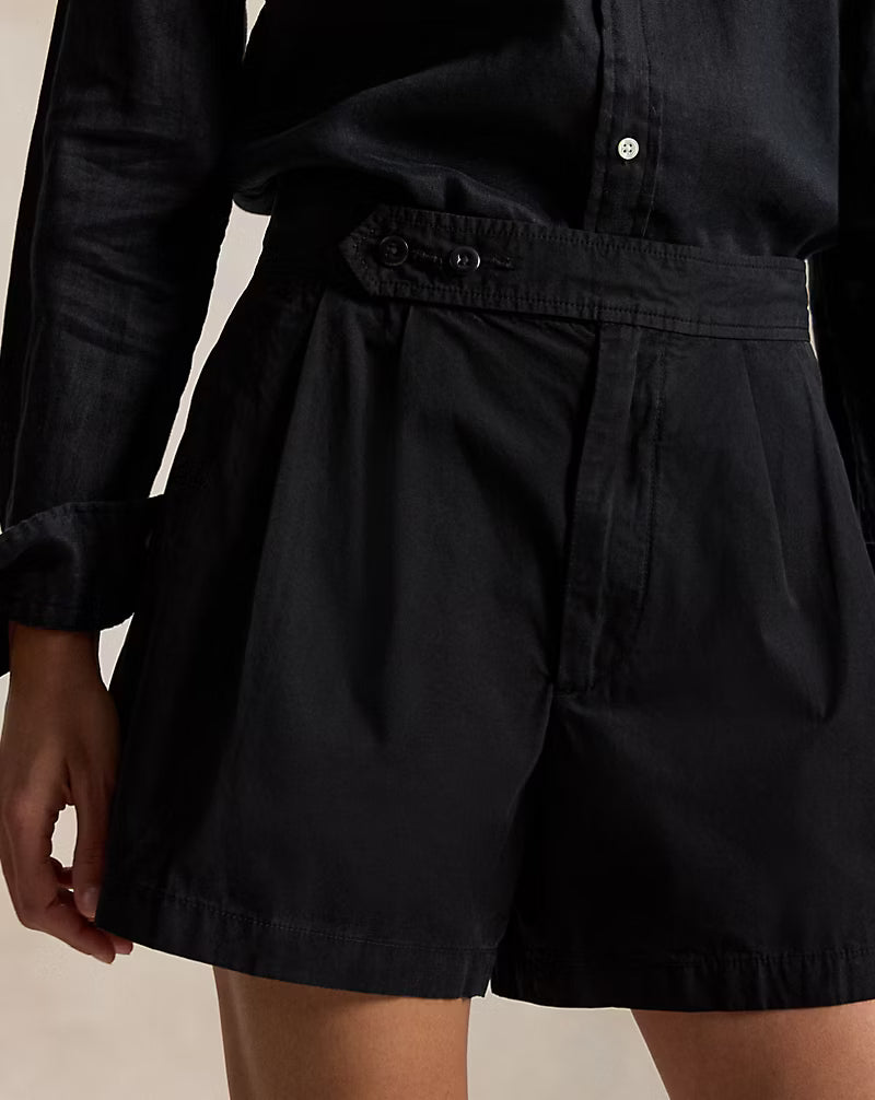 Pleated Cotton Short