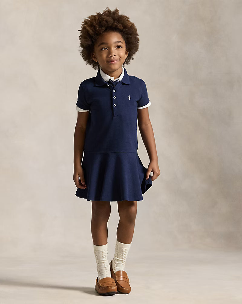 Stretch Mesh Polo Dress