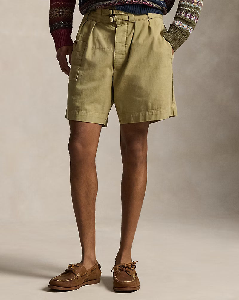 7-Inch Relaxed Fit Pleated Twill Short