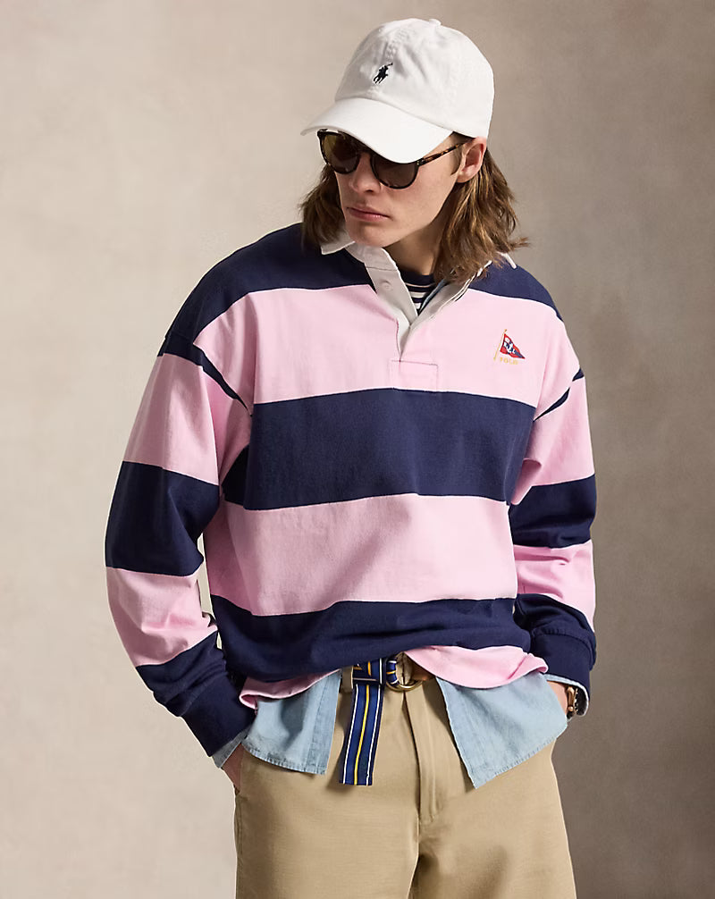 Big Fit Striped Jersey Rugby Shirt