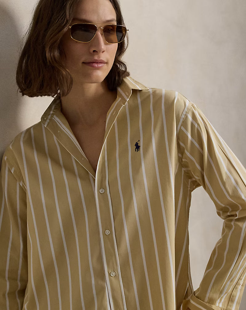Relaxed Fit Striped Cotton Shirt