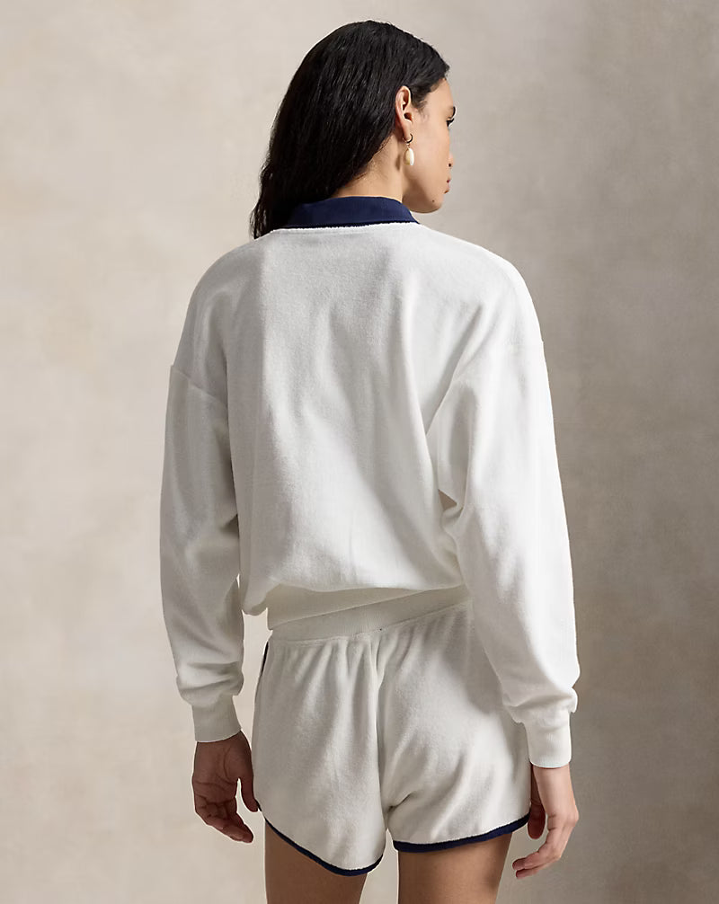 Terry Long-Sleeve Polo Shirt