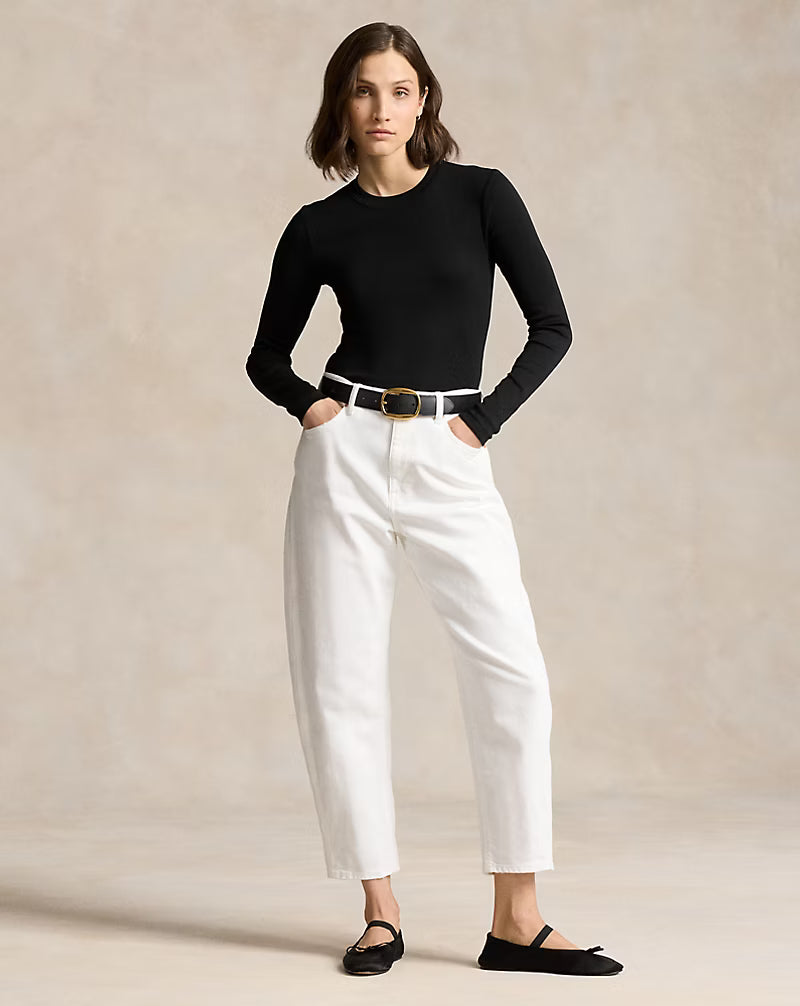 Slim Fit Cotton Long-Sleeve Tee