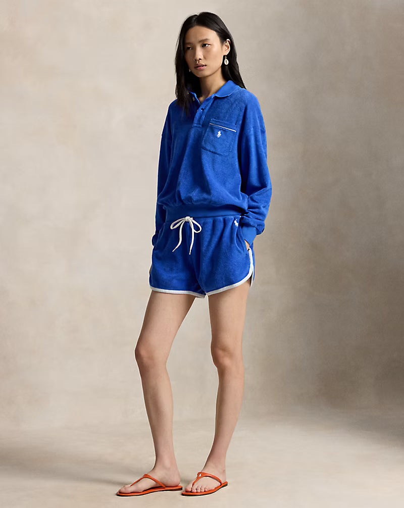 Terry Long-Sleeve Polo Shirt