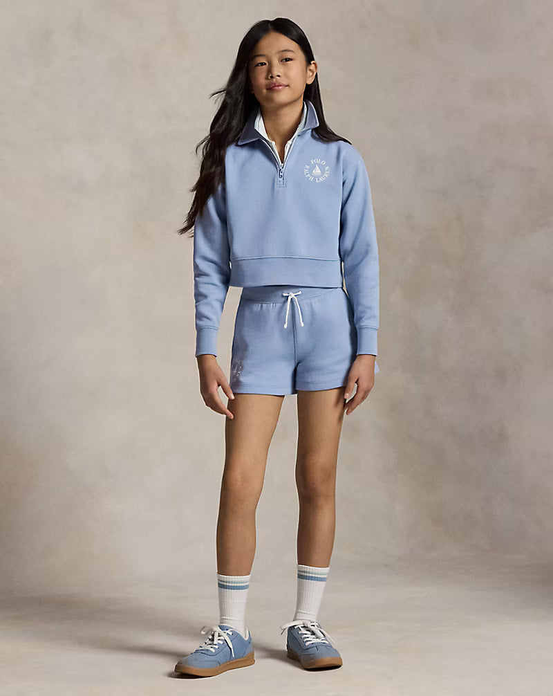 Double-Knit Collared Boxy Sweatshirt