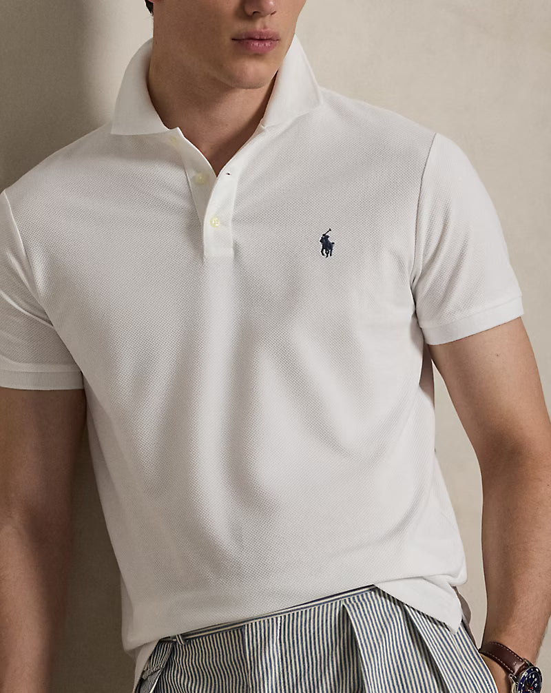 Custom Slim Fit Honeycomb-Mesh Polo