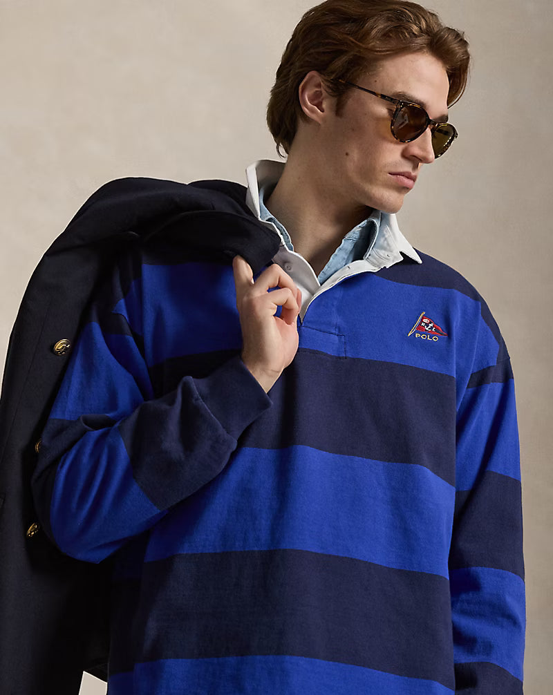 Big Fit Striped Jersey Rugby Shirt
