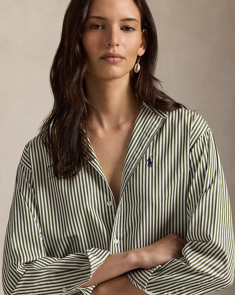 Relaxed Fit Striped Cotton Shirt