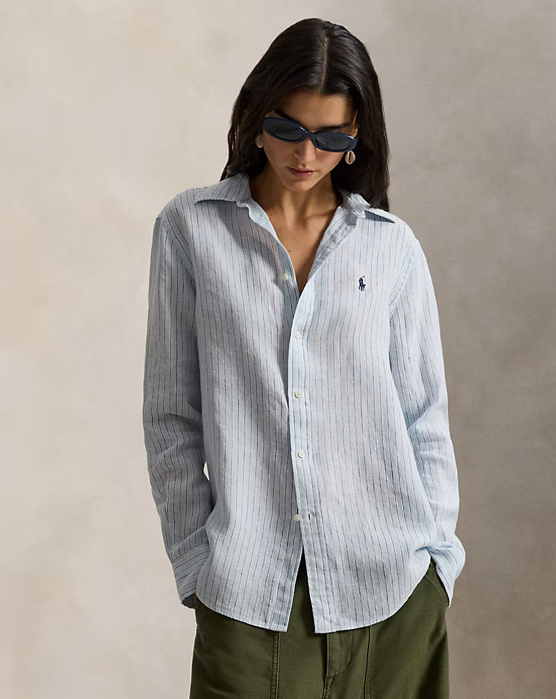 Classic Fit Striped Linen Shirt