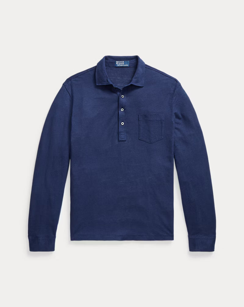 Linen Mesh Polo Shirt