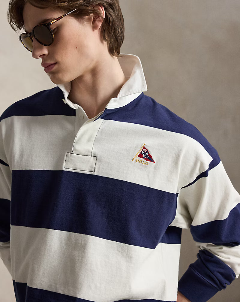 Big Fit Striped Jersey Rugby Shirt
