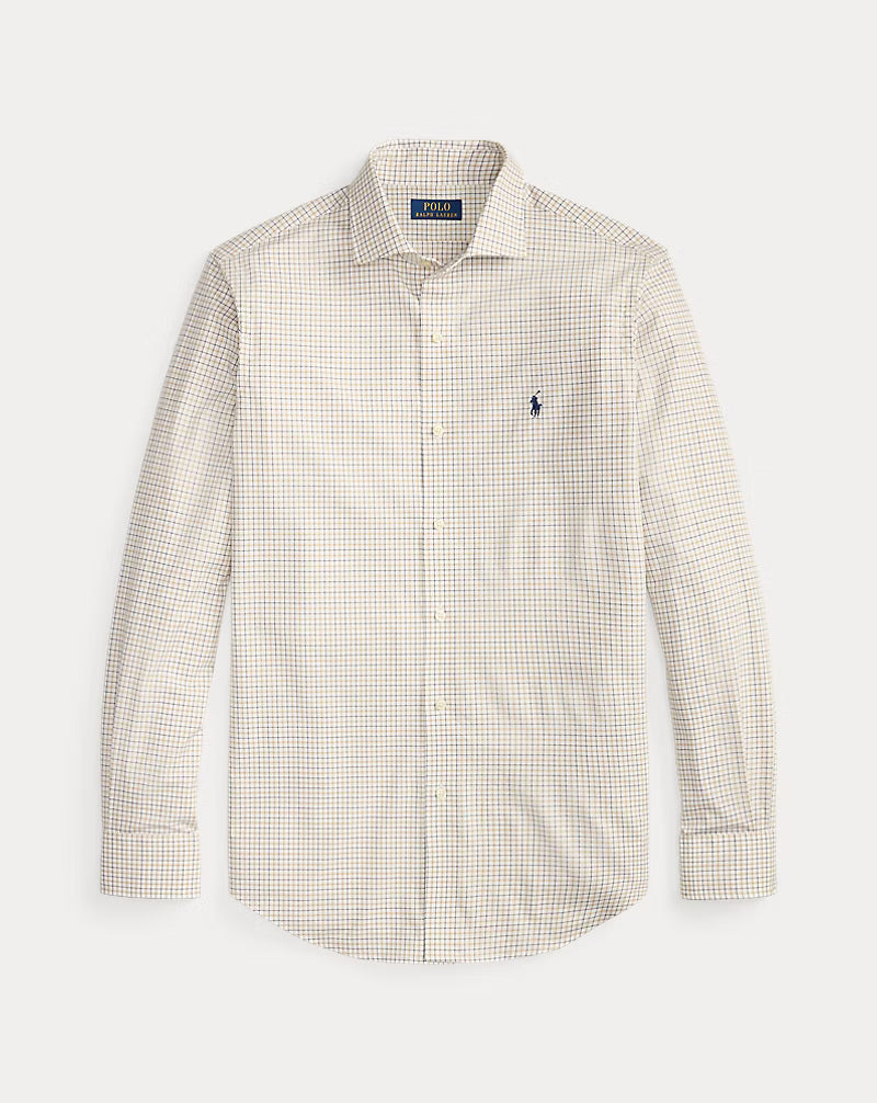 Classic Fit Plaid Stretch Poplin Shirt