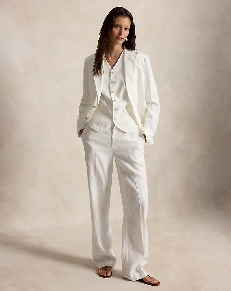 Linen High-Rise Relaxed Straight Pant