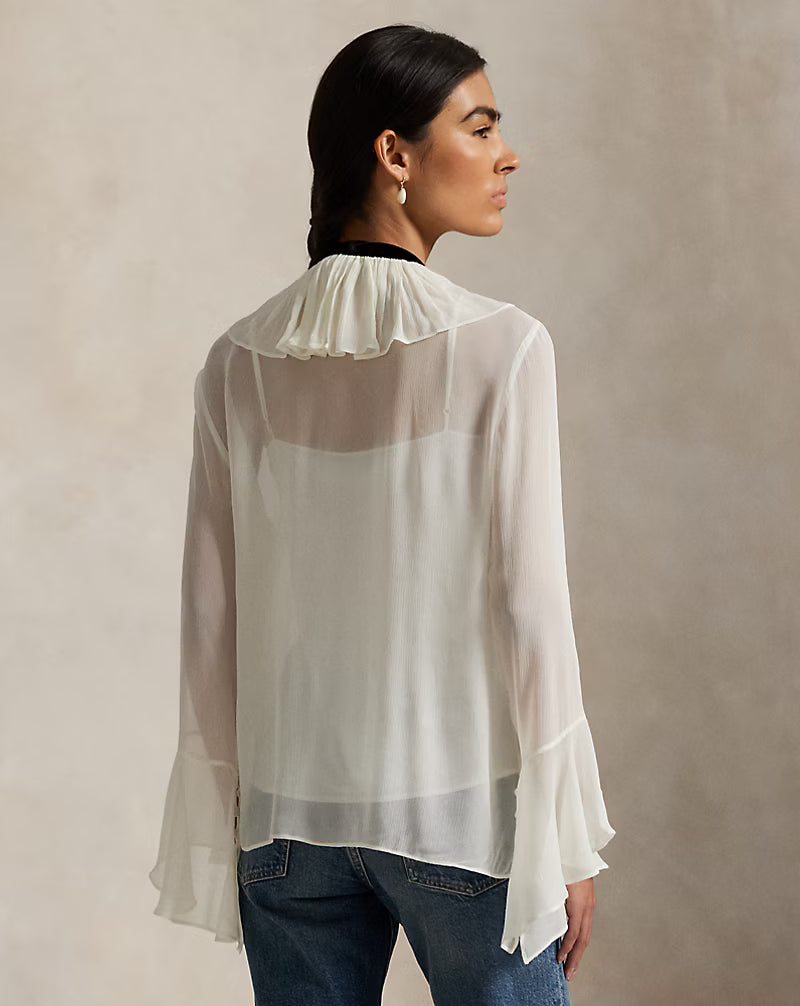 Tie-Neck Georgette Shirt
