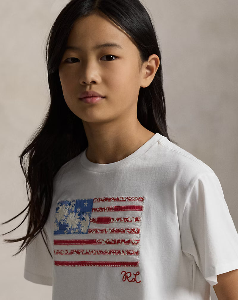 Floral Flag Cotton Jersey Boxy Tee