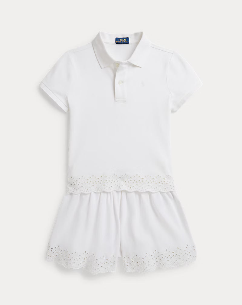 Eyelet Stretch Mesh Polo Shirt & Short