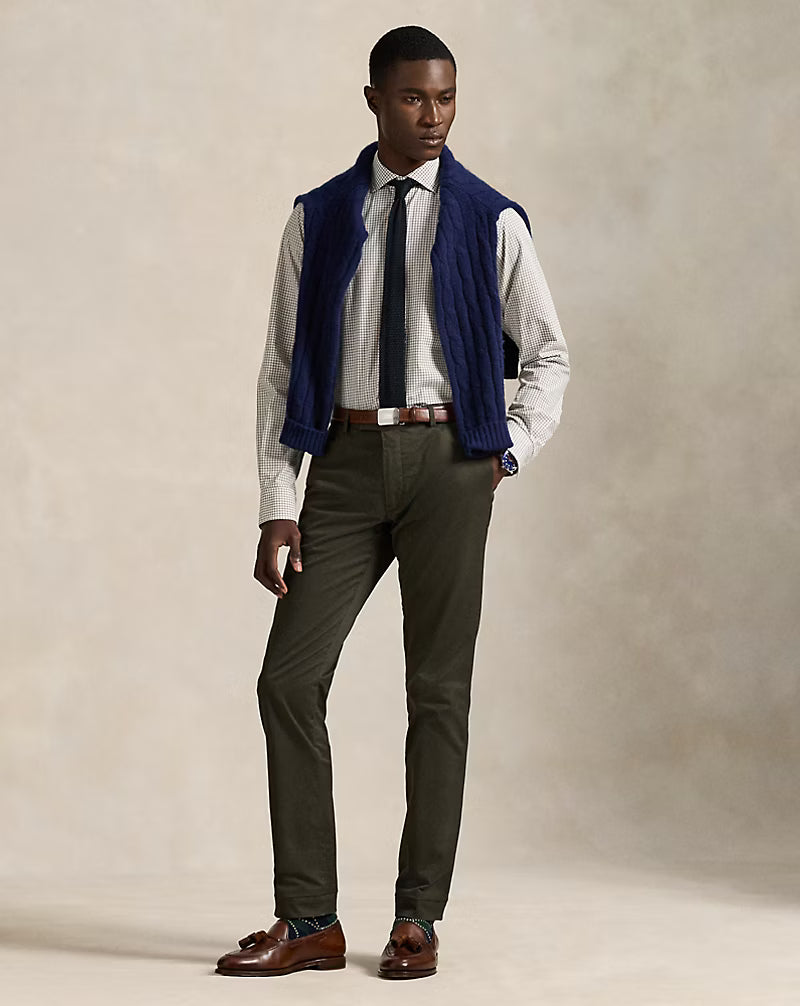 Classic Fit Plaid Stretch Poplin Shirt