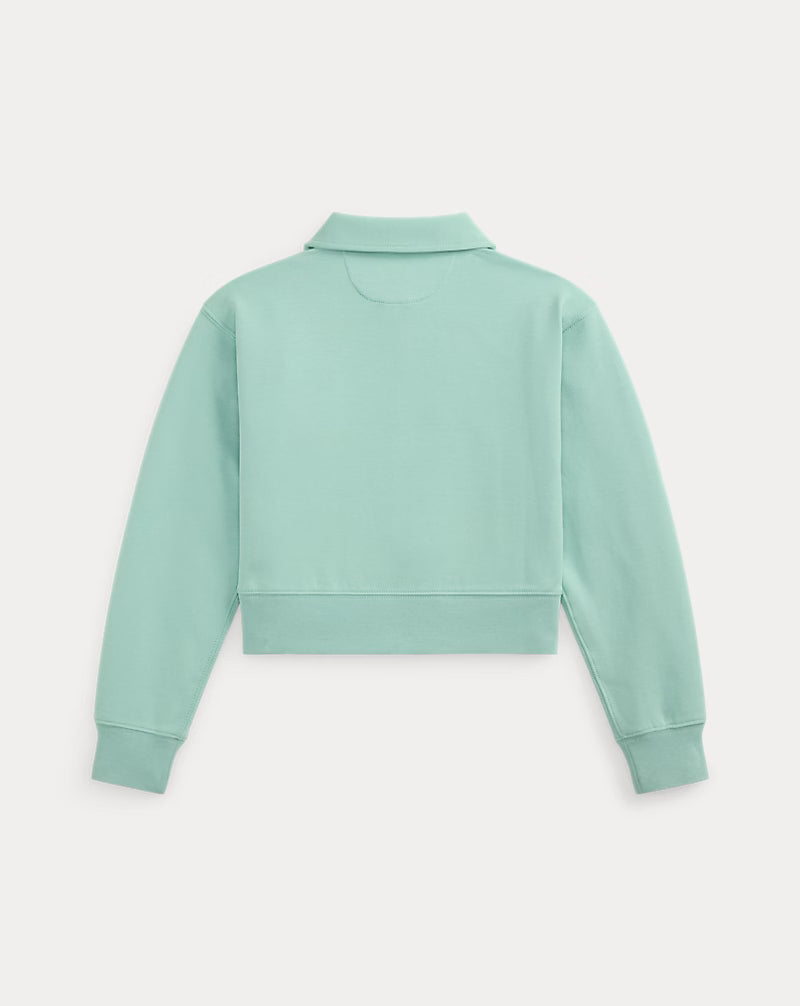 Double-Knit Collared Boxy Sweatshirt