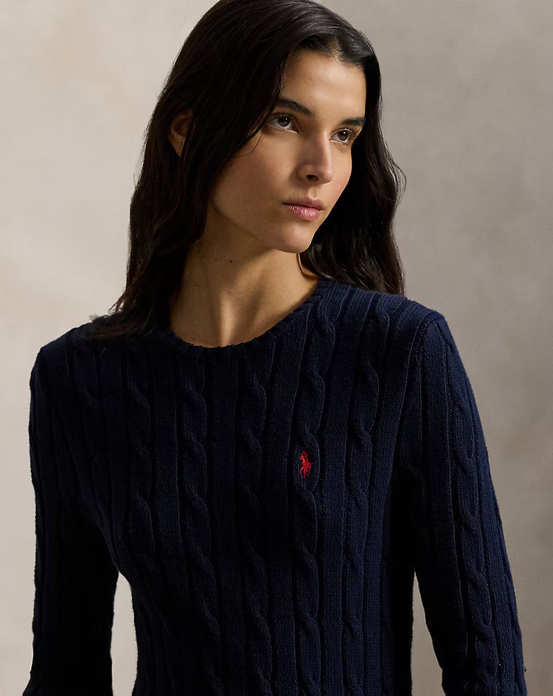 Cable-Knit Bodice Cotton Dress