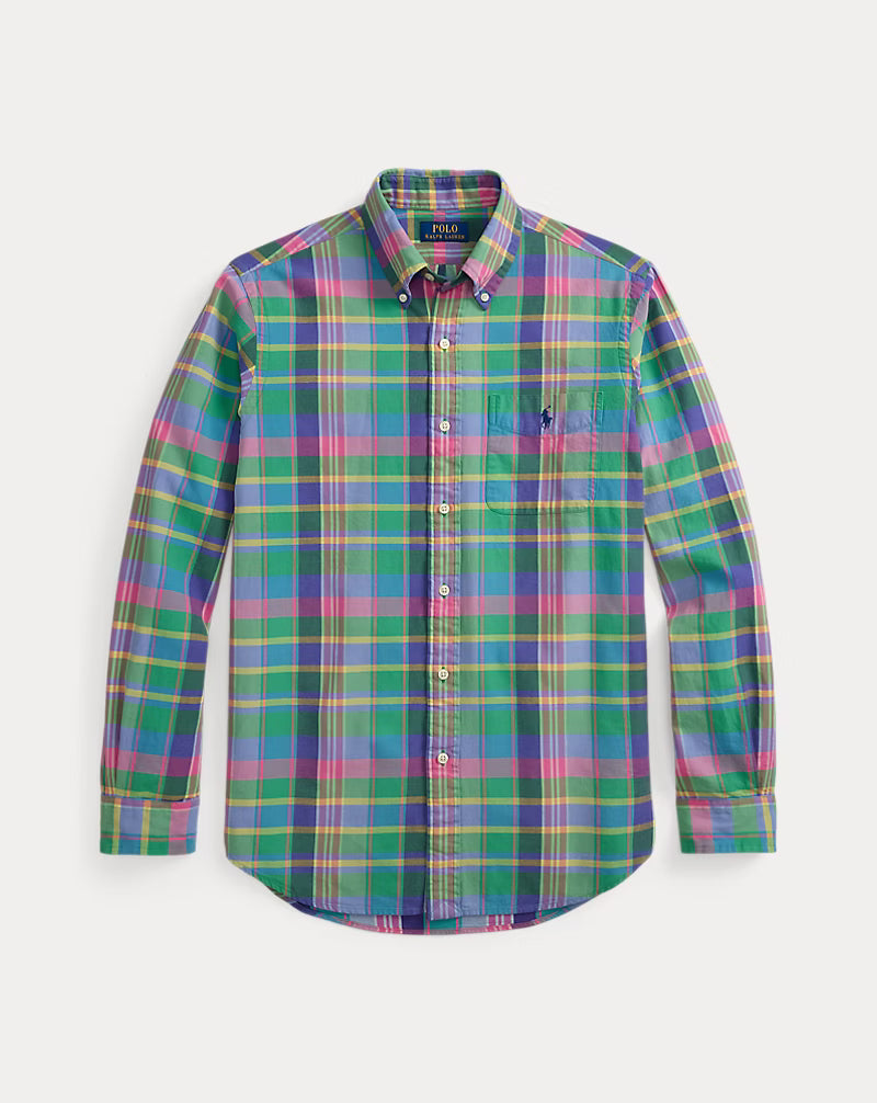 Classic Fit Plaid Chino Shirt