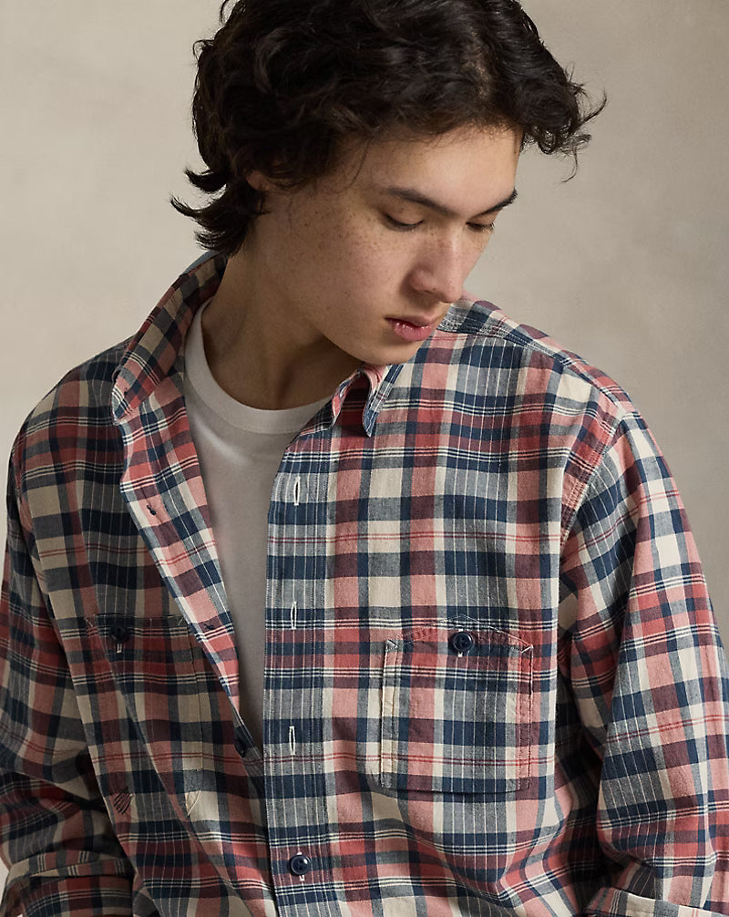 Classic Fit Repaired Madras Workshirt