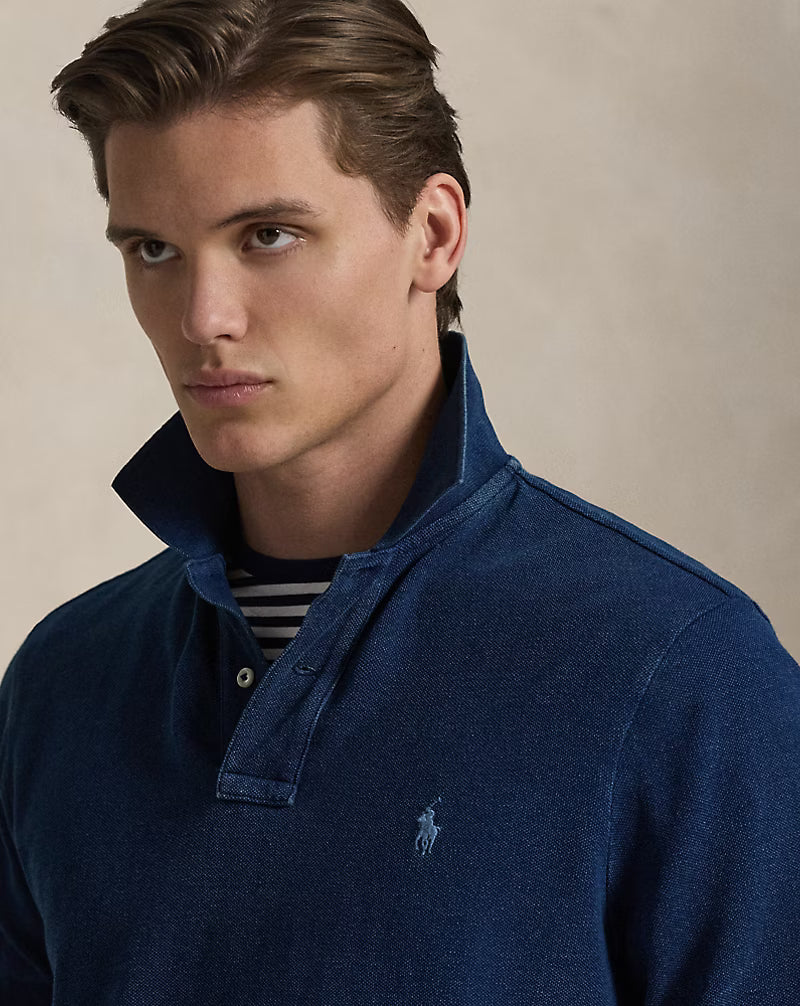 Classic Fit Indigo Mesh Polo Shirt