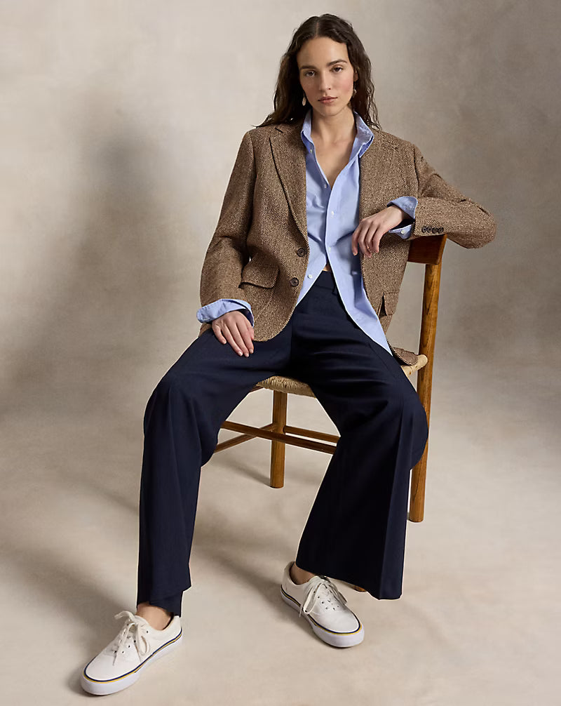 Single-Breasted Herringbone Blazer