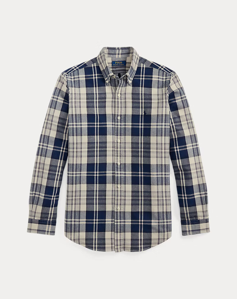 Classic Fit Plaid Brushed Oxford Shirt