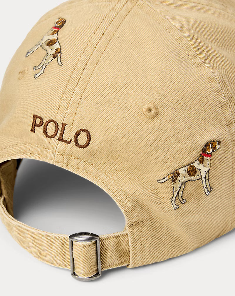 Dog-Embroidered Twill Ball Cap
