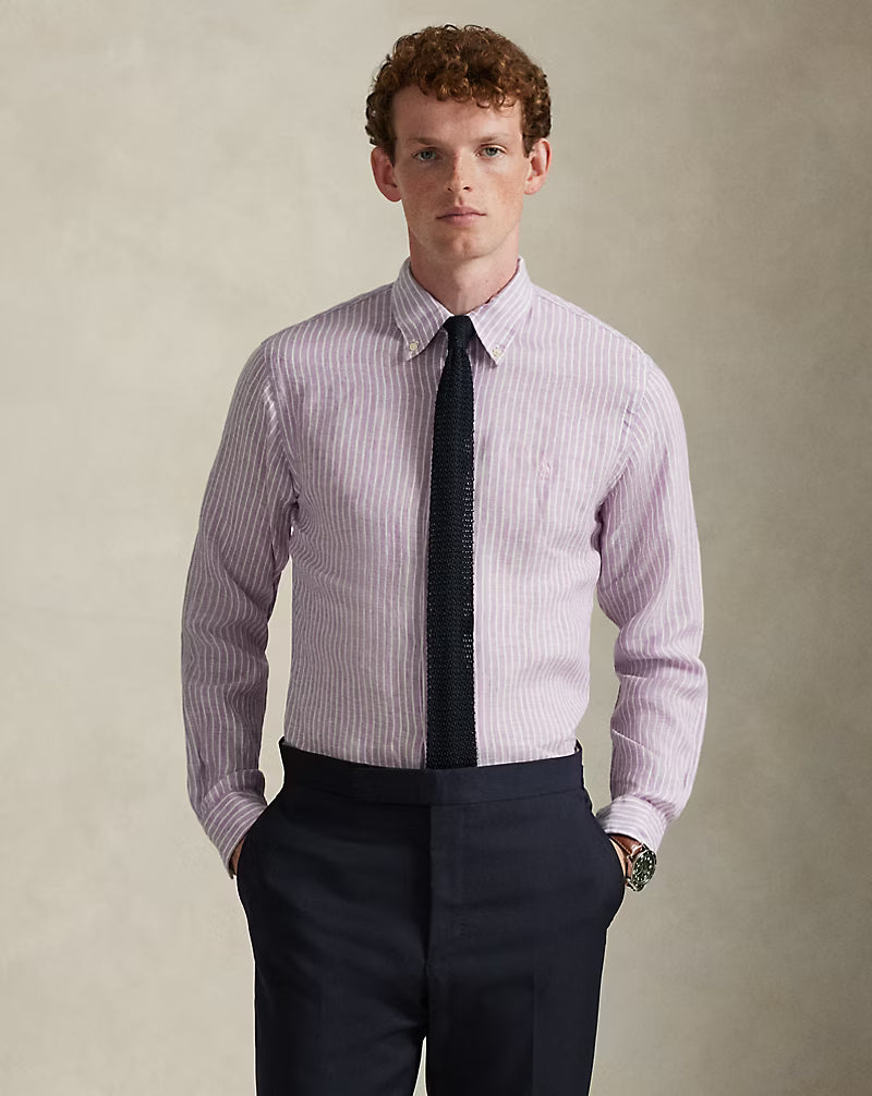 Classic Fit Striped Linen Shirt