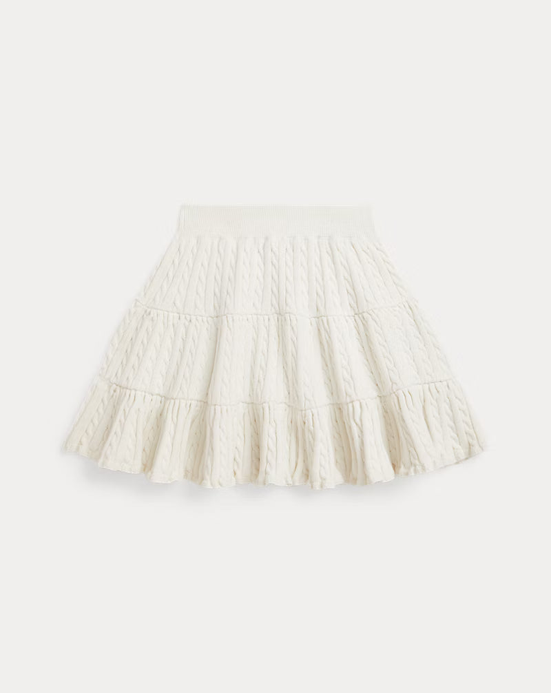Mini-Cable Tiered Cotton Skirt